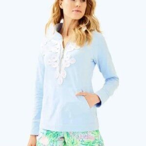 Lilly Pulitzer UPF50+ Skipper Popover in Boho Blue size XL NWT